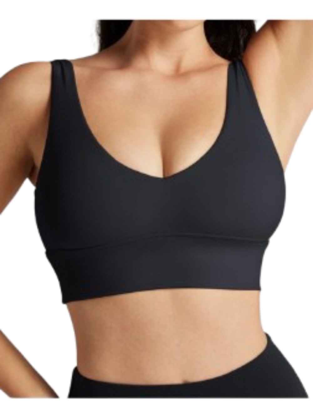 NWT Queenieke Black V-Neck U Back Sports Bra Size Medium